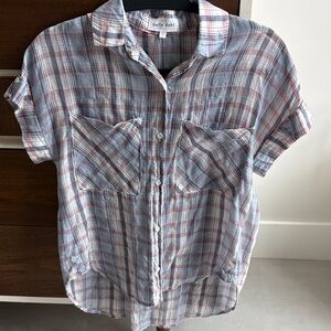 Bella Dahl Multicolor Plaid Blouse Shirt XS